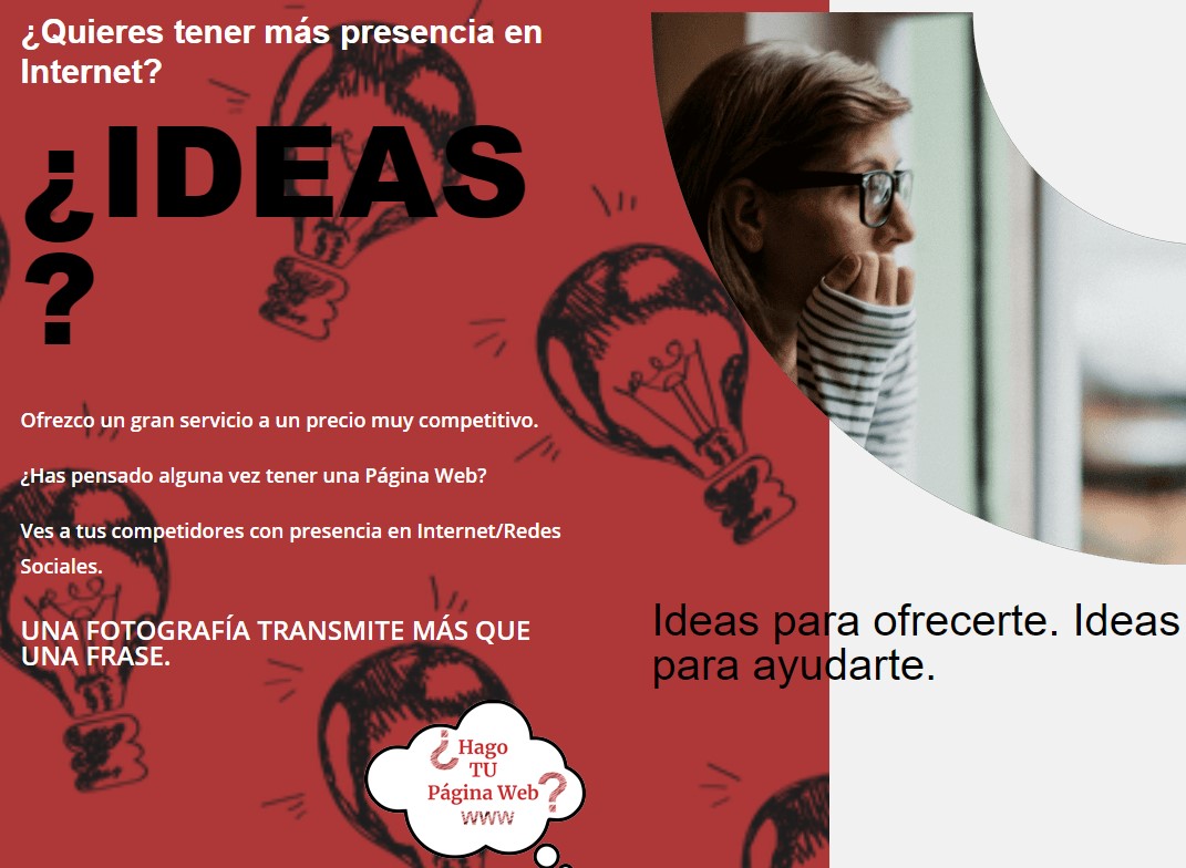 WebHago's tweet image. ¿Quieres tener más presencia en Internet? Has pensado alguna vez tener tu propia página Web, es el momento. Hazte conocer.
#diseñoWeb
#hagotupaginaweb
#tuweb