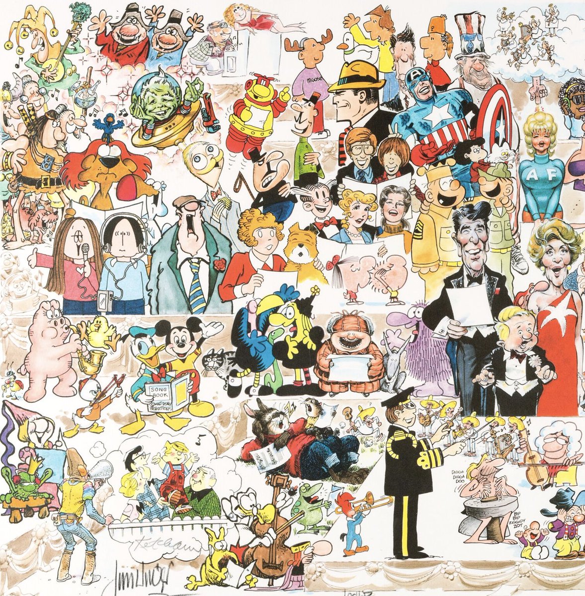 Weirdland Tv V Twitter Cartoon Print For Voice For Children 1986 A Big Who S Who Of Comics Cartooning Charles Schulz Mœbius Harvey Kurtzman Walter Lantz Jack Davis John Romita Al Williamson Weirdland Tv V Twitter Cartoon Print For Voice For Children 1986 A Big Who S Who Of Comics Cartooning Charles Schulz Mœbius Harvey Kurtzman Walter Lantz Jack Davis John Romita Al Williamson
