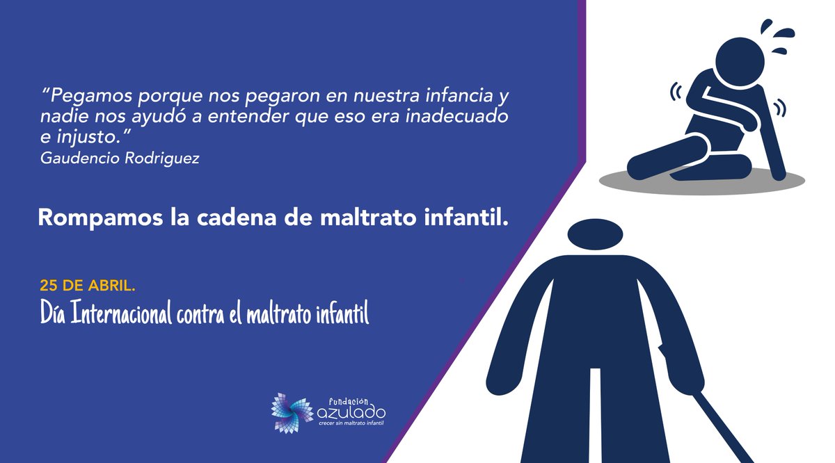 AzuladoEcuador's tweet photo. Hoy, en el Día Internacional contra el maltrato infantil, empecemos como padres a romper la cadena del maltrato.

El #MaltratoInfantil, es un problema global que afecta a más de una tercera parte de los menores de dieciocho años.  #CrecerSinMaltratoInfantil https://t.co/21URSXPn8e