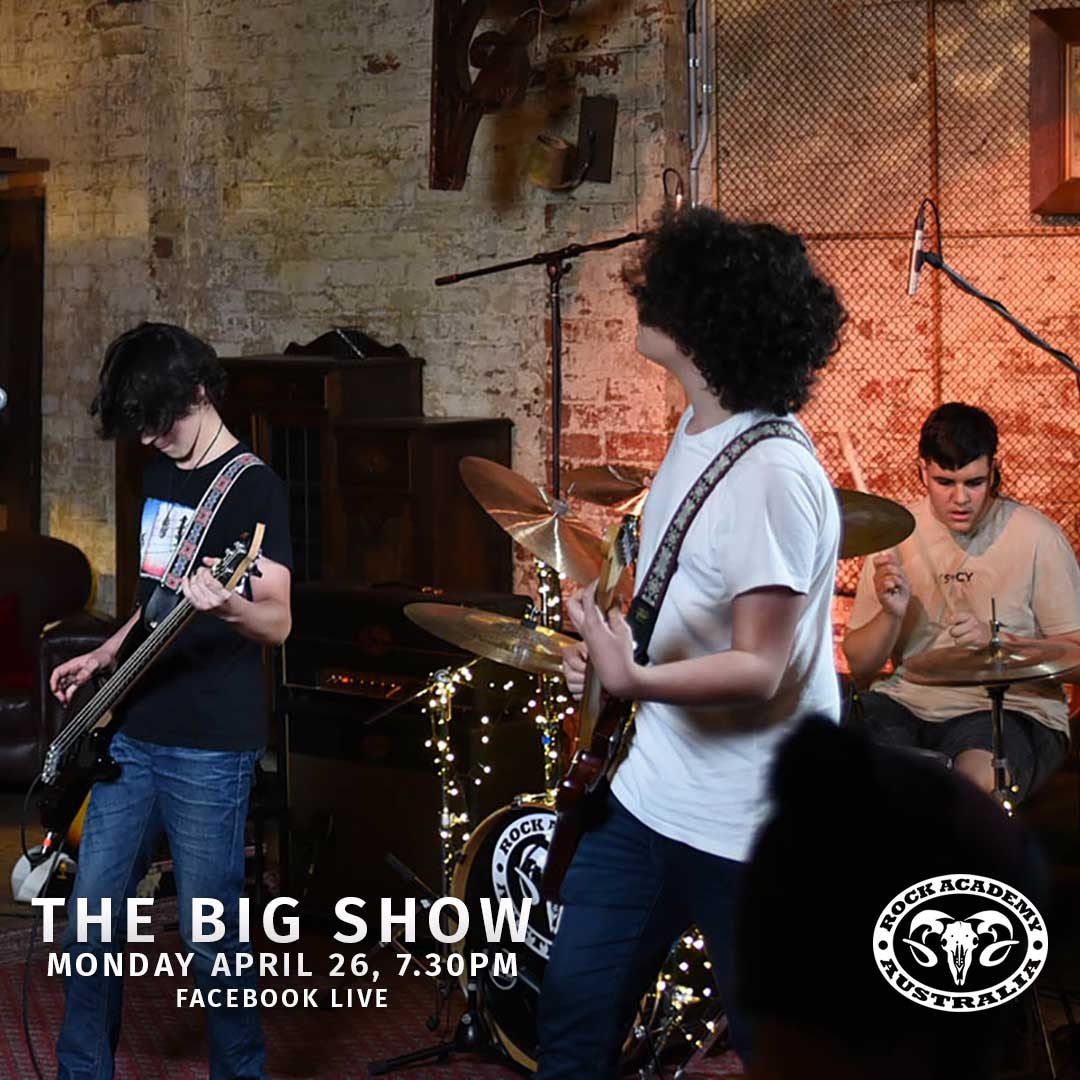 RockAcademyAus's tweet photo. The Big Show 23. 
Premieres at 7.30pm tonight.
Facebook Live

https://t.co/HmmzkplQtK
Image: https://t.co/IOCEmxGlrH

#originalmusic #livemusic #rock #melbourne #rockacademy #teenagers #schoolholidays #liveshow #music #capturedbymichele https://t.co/pMjzeZsf4R