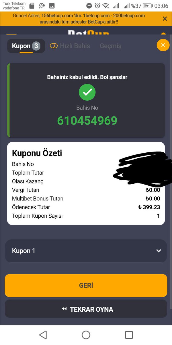 Şöyle farklı bir kupon hazırladık dostlar kazanırsa 400 TL alıcaz hedef 800 tl hedefe uşastıgımızda 400 TL bakiyeyi sizlerle paylasıcam rt fav yoruma