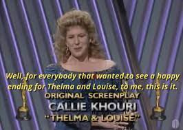 Get in losers, Callie Khouri scoops it up for Thelma & Louise!  #1992Oscars