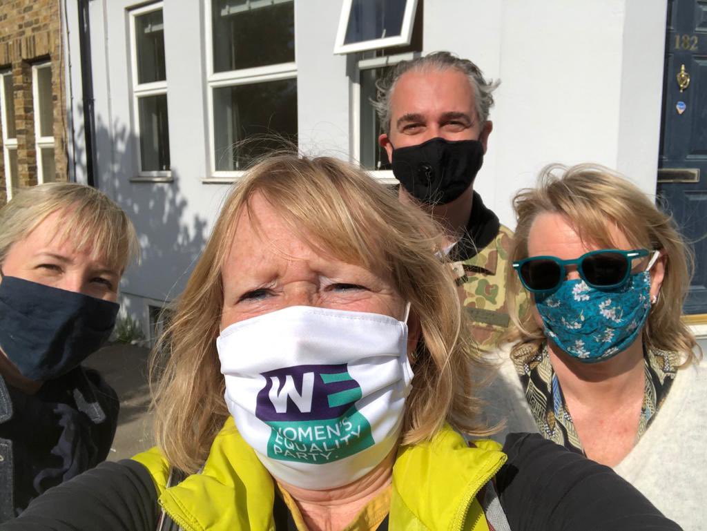 WEPIslington's tweet photo. Our brilliant volunteers all masked up and full of energy were out all day in Islington. 

WE can make it happen on 6 May.

Vote @WEP_UK on the orange 🍊 ballot. https://t.co/SHUZa4pN8a