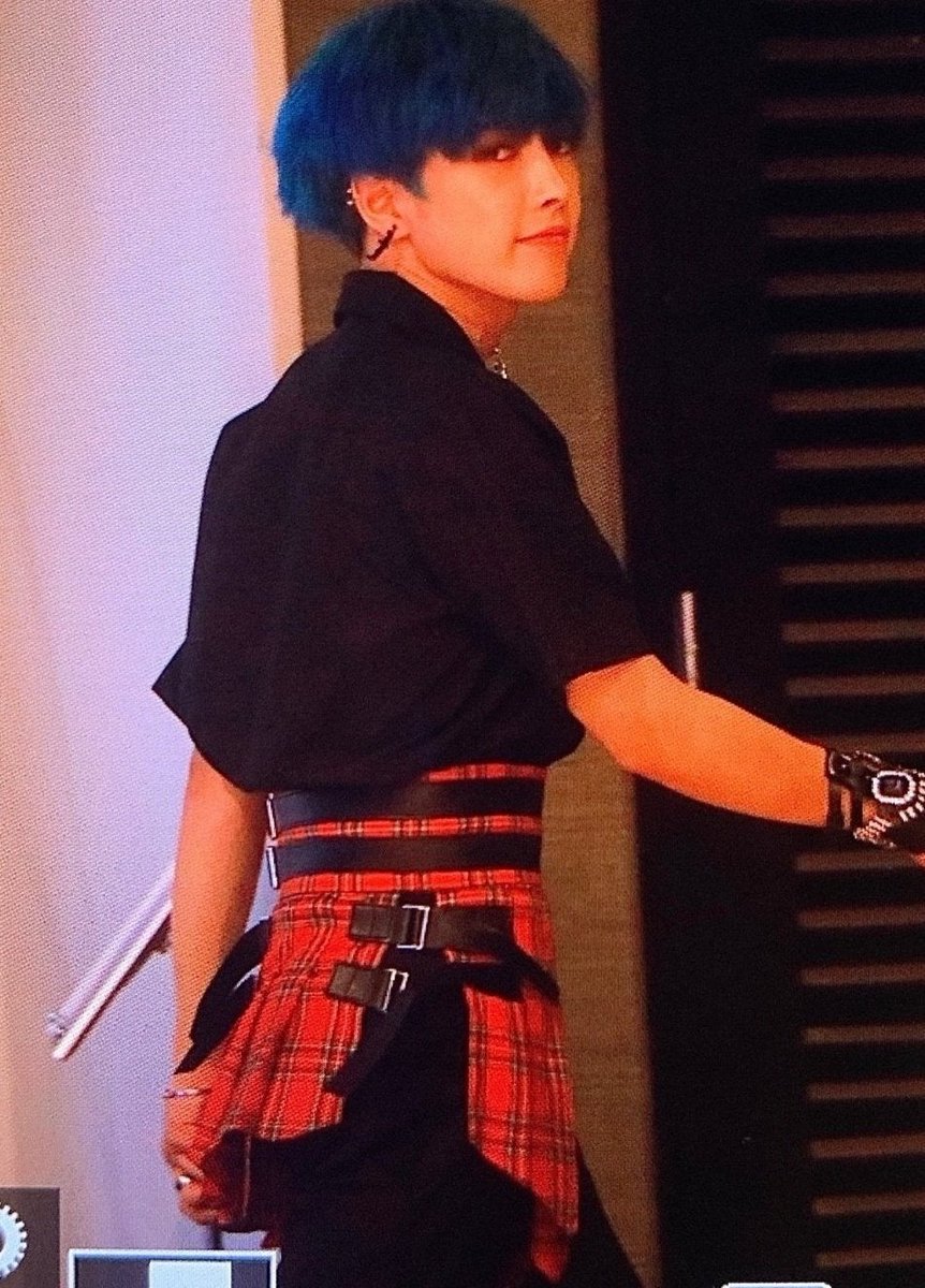 Hongjoong in skirts. Once, at one of his vlives, he said he thinks his skirt looks pretty when he dances