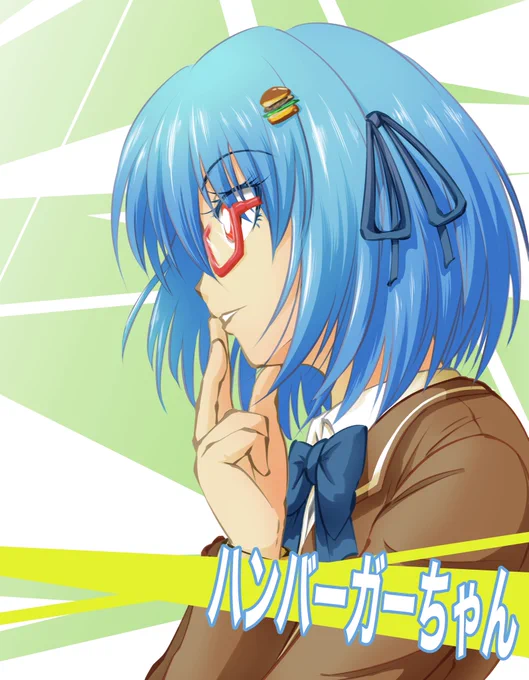 昨日ハンバーガーちゃん2周年だったのね(以前描いたハンバーガーちゃん