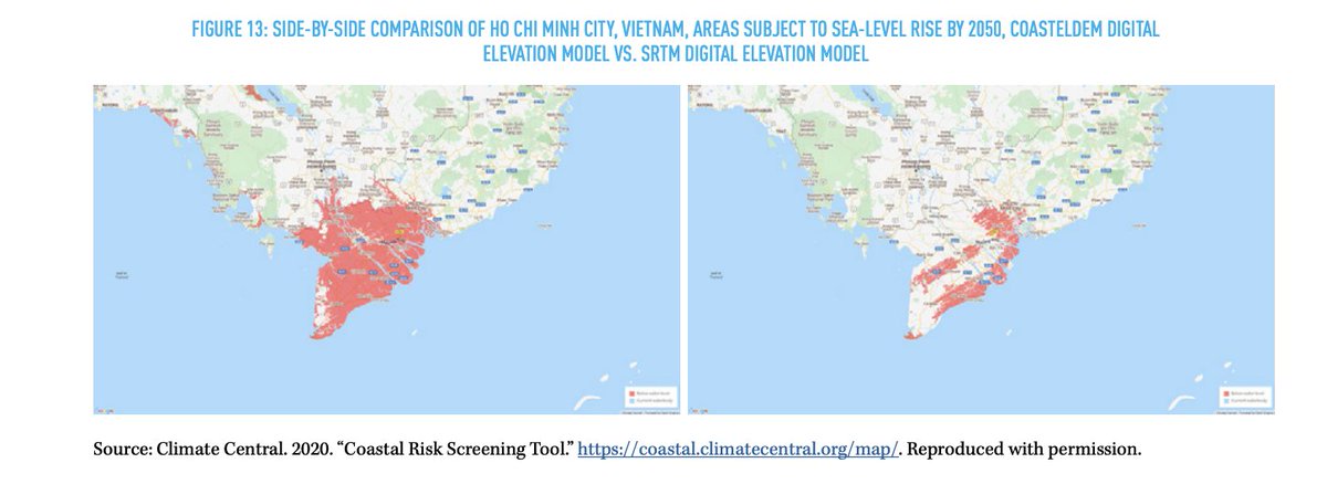 There are other mapping and modeling projects that have done tremendous work visualizing specific hazards such as future water stress, heat waves, and sea-level rise. 19/  @WRIAqueduct  @impact_lab  @ClimateCentral