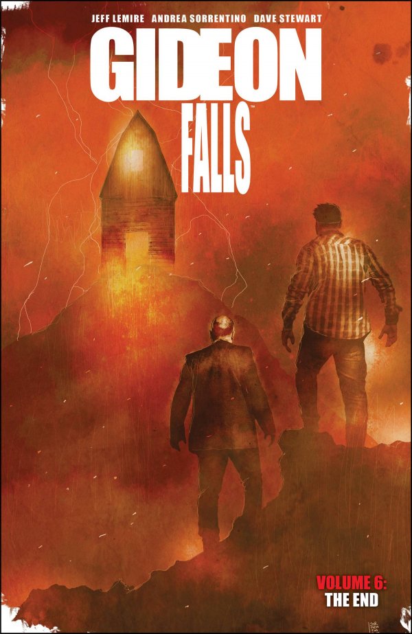 And_Sorrentino's tweet photo. 🚨Gideon Falls vol.6 is out THIS WEEK!🚨
this TP contains the 80-page issue #27, @JeffLemire full script of the issue and several pages of extra content and never-seen-before behind the scenes! https://t.co/rAtovohklp