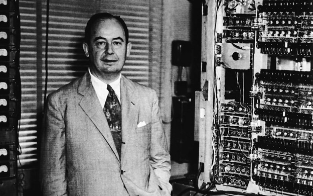 János Lajos Neumann (1903-1957) ou John von Neumann, est un véritable génie. Enfant prodige, il devient mathématicien, physicien et économiste (la théorie des jeux, c’est lui !). Juif, il quitte Budapest et l’Europe en 1933 pour Princeton. Il participera au projet Manhattan.12/