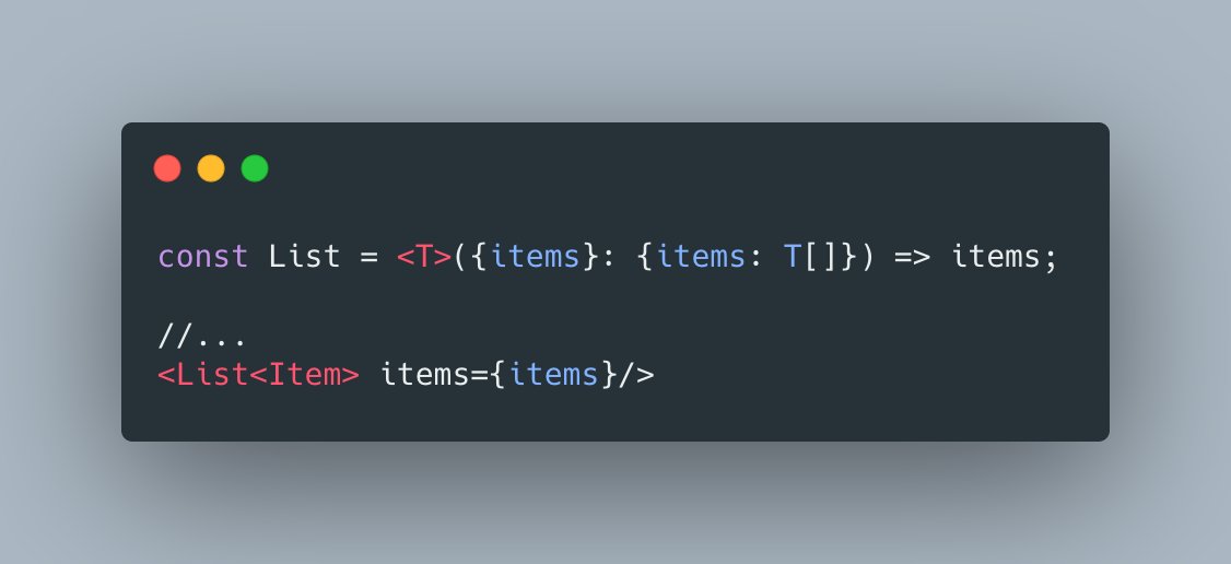 Just realised that JSX has a syntax to support generics