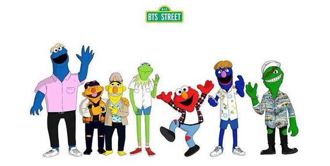 bts as cartoon characters i love these