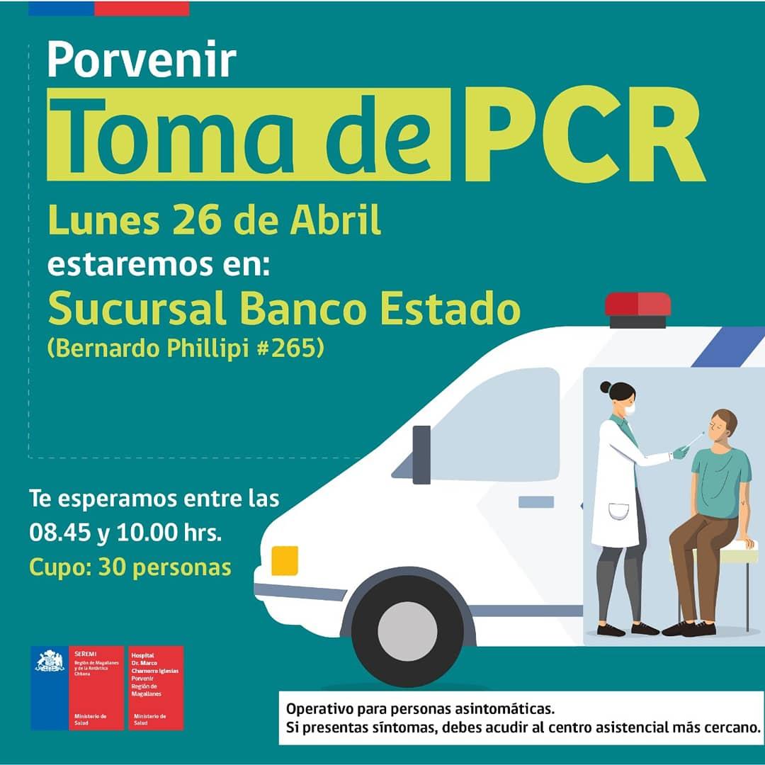 SeremiSalud_XII's tweet photo. 🔵🔵Mañana lunes 26 de abril estaremos realizando jornadas de búsqueda activa de casos para personas asintomáticas en #TierradelFuego
📍Porvenir 
📍Timaukel 

Recuerde llevar su C.I

#NosCuidamos 
#Magallanes

@pdazan @ministeriosalud @CORMUPA https://t.co/KoCr7RJr2E