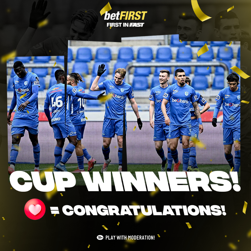 betfirst's tweet photo. 🔵⚪️ KRC Genk has just won the Belgian Cup.
❤️ = Congratulations!
#STAGNK #GNKSTA #StandardGenk #CrokyCup #Coupe #Beker #Bekervanbelgië #Standard #Genk #JunyaIto #Ito #Heynen #Cupfinal #Cupwinners @KRCGenkofficial @VandevoordtM @Theo_Bongonda @kissatheman @CyrielDessers