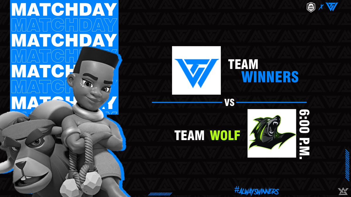 MATCH DAY! | #TW 🔹

🏆 <a href="/NoSkillLeagueGG/">No Skill League</a> 
🆚 @teamwoollf 
🕕 6:00 P.M. 🇵🇦 

#AlwaysWinners ⚡️