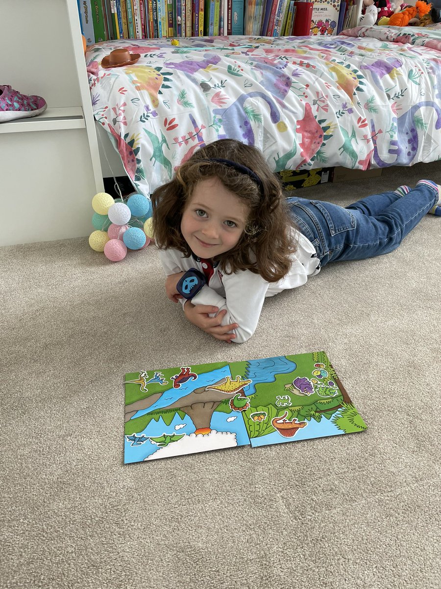 hector_becky's tweet photo. @HCS_Reception when #alphabetweekends is #Dd then it has to be a Dinosaur weekend for E! Starting with painting a scene from Dinosaur train, making dinosaur sticker scenes in her Dinosaur bedroom and finishing the weekend off making diary free dinosaur biscuits 🦖🦕 https://t.co/GVNHFoKCM4