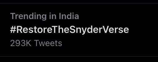 BatfleckMovie's tweet photo. 293k tweets trending in India! Raise those numbers!!! #RestoreTheSnyderVerse https://t.co/bUP0UPAnVm