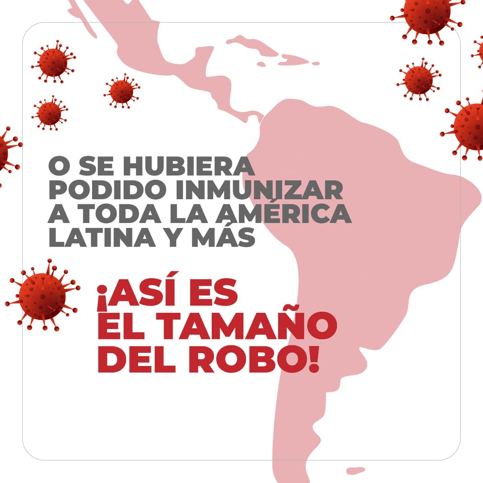 Los recursos del guiso del régimen con Odebrecht servirían para inmunizar 17 veces a toda la población de Venezuela, tomando $27 por dosis, precio estimado por la UNICEF de la vacuna contra la Covid-19 #VirusRojo #SOSVacunasYaEnVzla