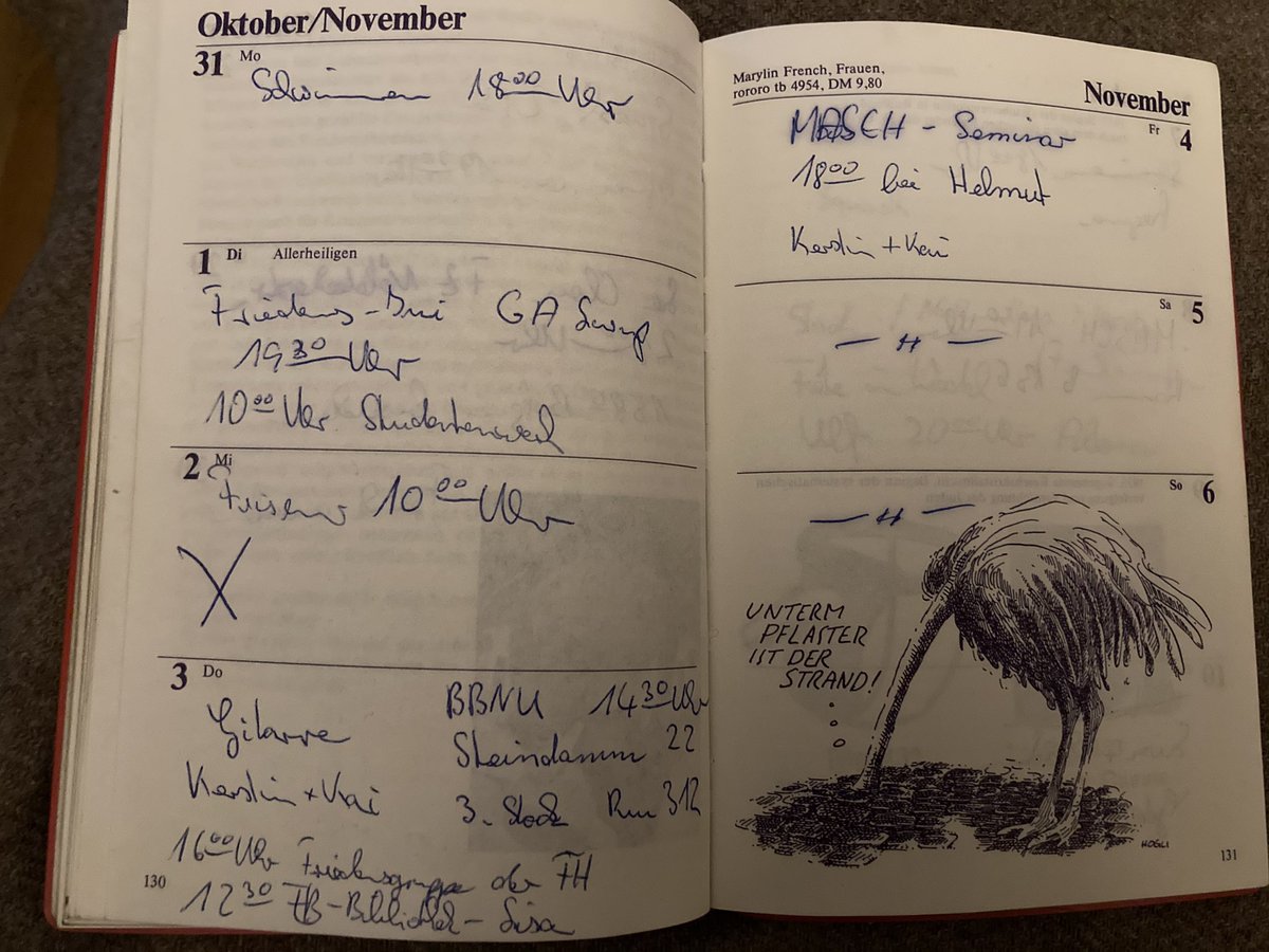 anke_sch's tweet photo. @TillRaether Hach, jetzt schwelge ich in  Erinnerungen. Das waren noch Zeiten... meine sind von 1983+1984, später kam der Frauenkalender, dann der Literaturkalender und dann das Smartphone https://t.co/16qjLT7dMq