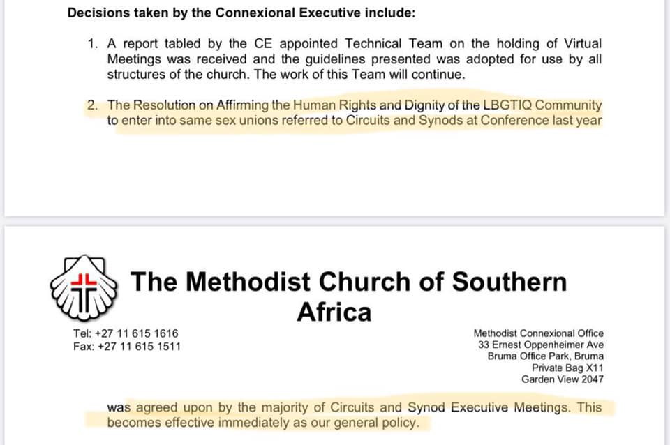 Religious leaders, you’re up.  @Methchurch this is your stance on welcoming LGBTQI+ people into your community as of 2020. Yet when their blood spills you are no where to be found?  @OfficialSACC where is your voice in this bloodshed?