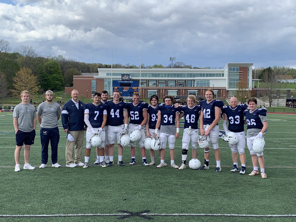 51-14 victory over Albright - <a href="/LVCFootball/">LVC Football</a> Inside Linebackers are all smiles.
