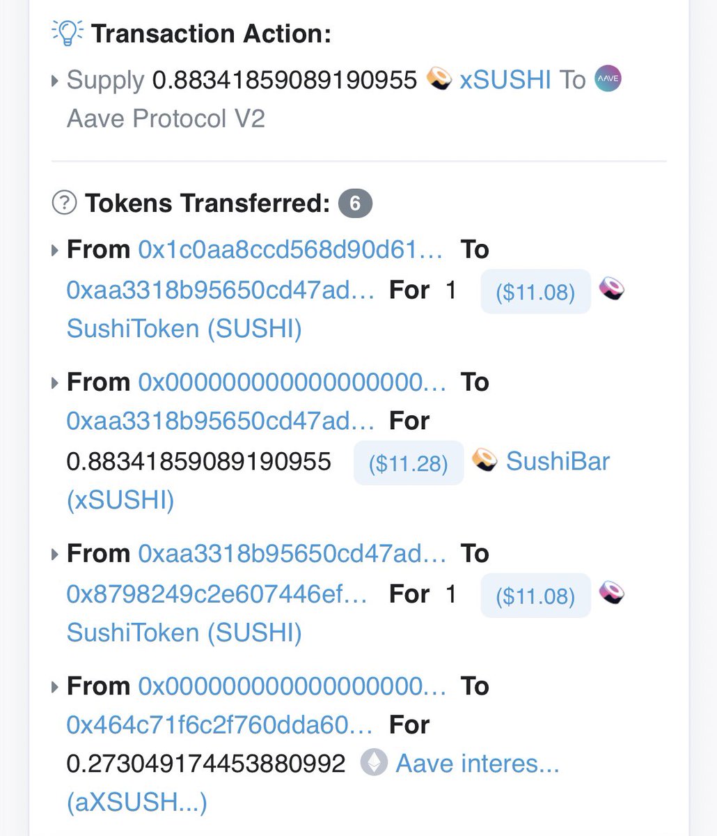 After some extensive digging, I even managed to find several contracts already featuring  $SUSHI V3 services.Inari was deployed a few days ago, with some batch txs done on  $SUSHIUsers will soon be able to do several DeFi actions with just one click  https://etherscan.io/tx/0x8bfb0880ee8fd5b7f194302a1e3273d074770c40f85623d5c16f2bee6f77eb4b