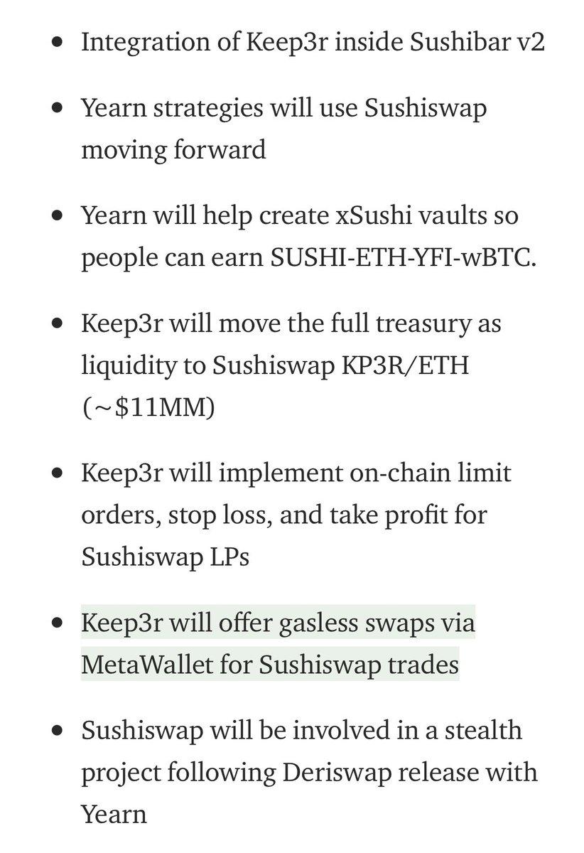 Users have to provide liquidity (zaps?) to earn credits for jobs on the network, and different pairs (i.e. SUSHI/KP3R) can be added by voteCombined with the fact that KP3R is on the permanent menu we know users on Keep3r network can earn  $SUSHI yield