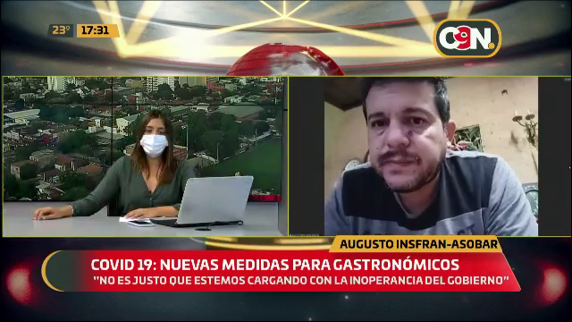 C9NParaguay's tweet photo. 🔴 COVID 19: Nueva medidas para gastronómicos.

"No es justo que  estemos cargando con la inoperancia del gobierno" menciona Augusto Insfran- #Asobar. 👇

🔗https://t.co/ZjsduBvLwK https://t.co/PKbvasFaog