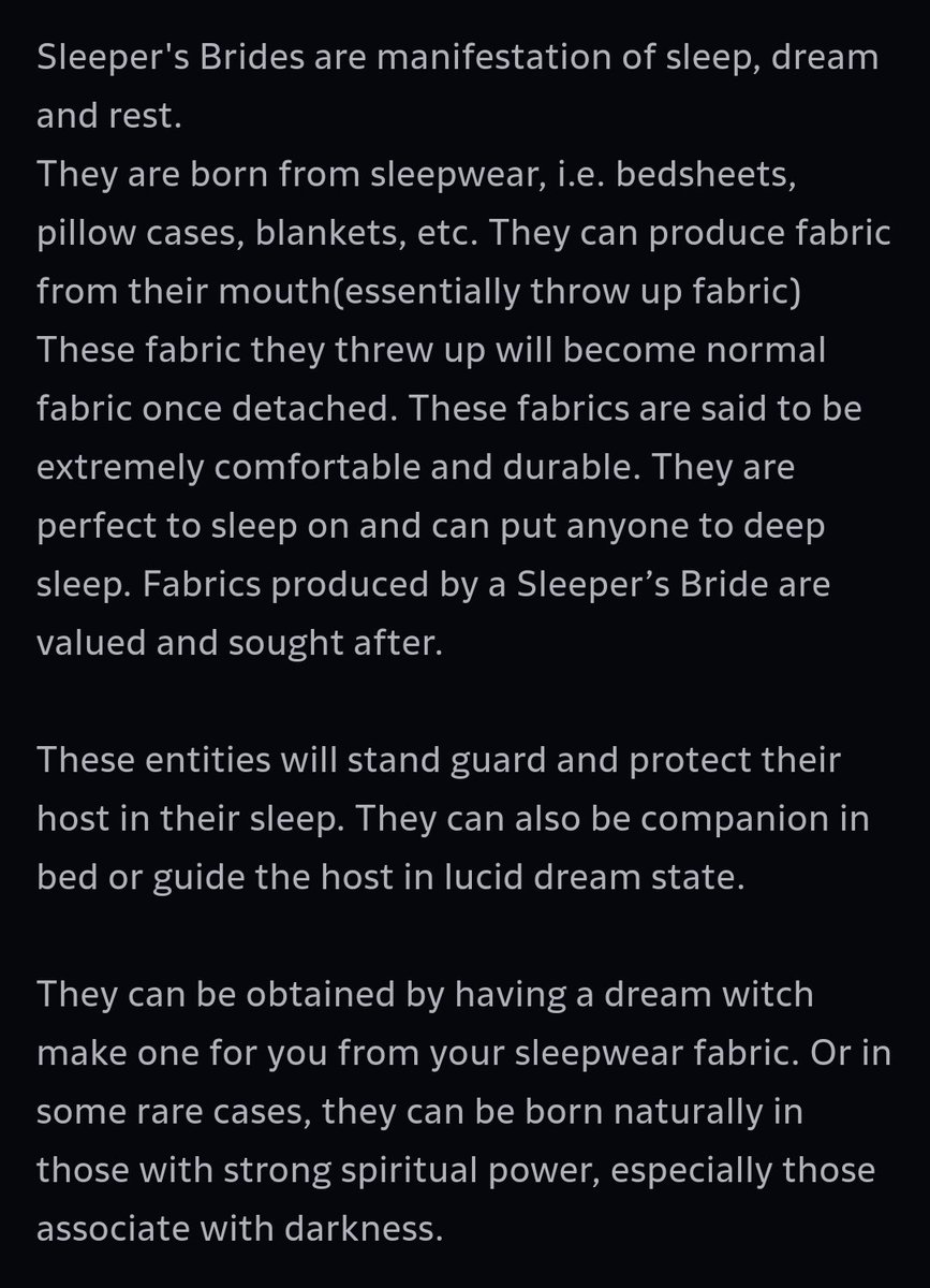 "Guess what..."

• not new to #RP
• #OCRP #MVRP
• Demon
• Weapon: Scythe
• They/Them/He/Him

• Sleeper's Bride: closed Species by @/ShinyNyche 
• Backstory on 2. pic is the originally
• find other Sleeper's Brides (Adoptables) on:
deviantart.com/shinyche/
• don't use art!