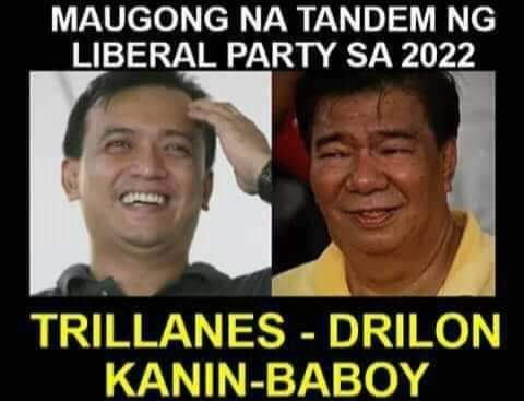 YCo_LoCo's tweet photo. Eto magandang tandem sa 2022. Sonny Trillanes at Franklin Drilon. Kanin-Baboy #StupidsiSenDrilon https://t.co/CDVL1AxVzW