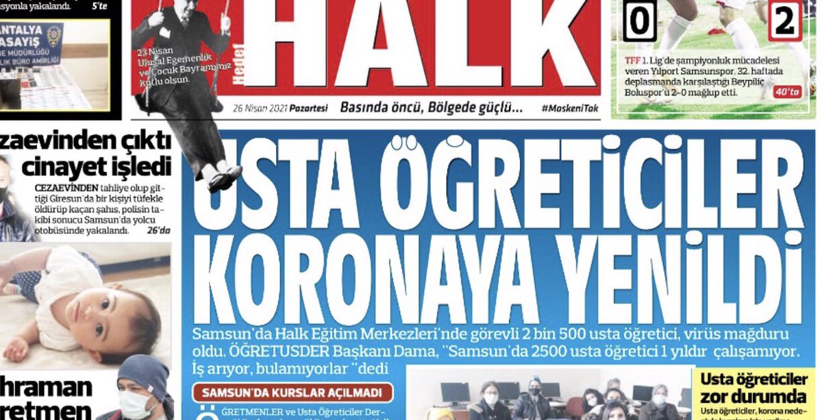 Samsunlu usta öğreticilerin 1 yıldır pandemi sürecinde yaşadığı ekonomik zorluklar, hiç bir destek almadan sürdürdükleri yaşam mücadelesi ile <a href="/Vali/">vali</a> <a href="/zulkifdagli/">Doç. Dr. Zülkif Dağlı</a>’dan ve <a href="/samsunmem/">Samsun İl Milli Eğitim Müdürlüğü</a>’den beklentileri, tüm detaylar yarın <a href="/HedefHALK/">Samsun Halk Gazetesi</a>’ta.