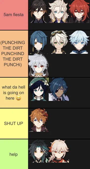 it's 6am and that means lumine ship tier list (dainsleif is in da 5am fiesta tier) 