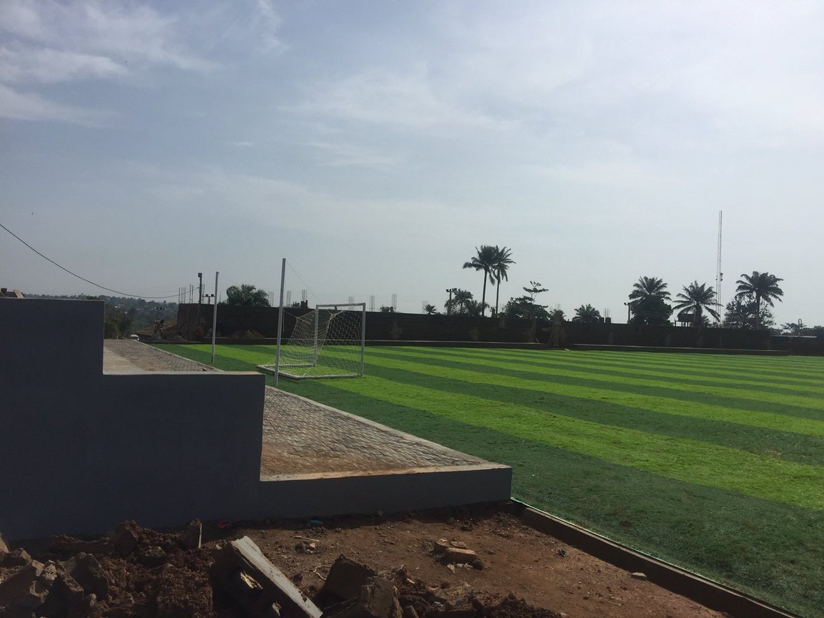 38. The five-a-side football pitch is nearing completion to host (inter)national competitions.