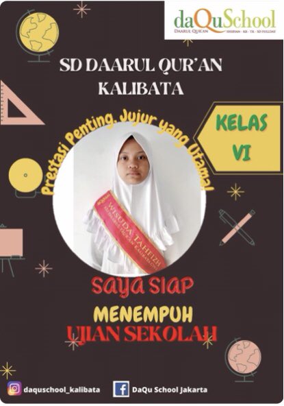 Bismillah, smoga kaka bisa menempuh ujian dgn nilai maksimal. Amin