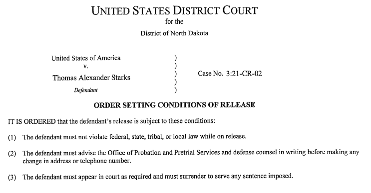 Thomas Starks smashed in a U.S. senator’s office window in Fargo (AN ATTACK ON DEMOCRACY) Prominent North Dakota Democrats stood by him and he was free on bail.He plead guilty recently, sentencing set for 7/29