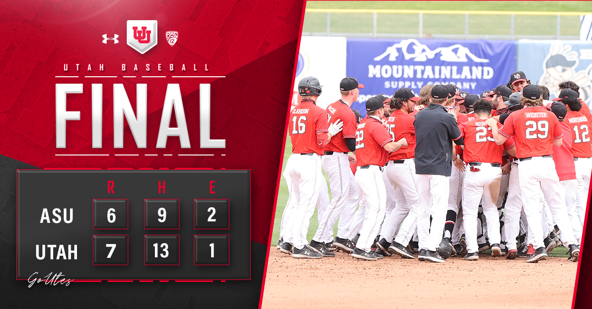 utahbaseball's tweet photo. UTES WIN! UTES WIN! https://t.co/1Y0DTBR3p6