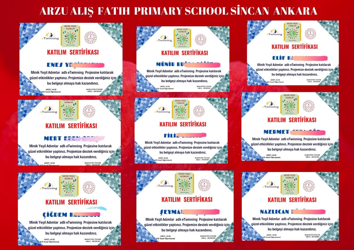 minik_ad's tweet photo. Arzu Alış Fatih İlkokulu Sincan Ankara 
Öğrencilerimiz sertifikaları hazır.
@tretwinning 
@ArzuAszm https://t.co/WtIQAleqII