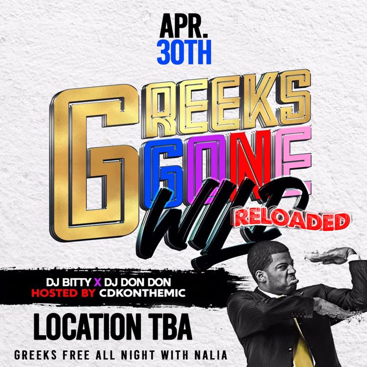 757Rank's tweet photo. LAST FUNCTION OF THE YEAR

THIS FRIDAY APRIL 30TH 📌

GREEKS FREE ALL NIGHT 🥳

HOSTED BY : The #1 HBCU HOST🏆

MUSIC BY: DJ BITTY 🔥

FREE TICKETS FOR THE LADIES👇🏽
https://t.co/PE9St9UyXf https://t.co/GnzDilru7G
