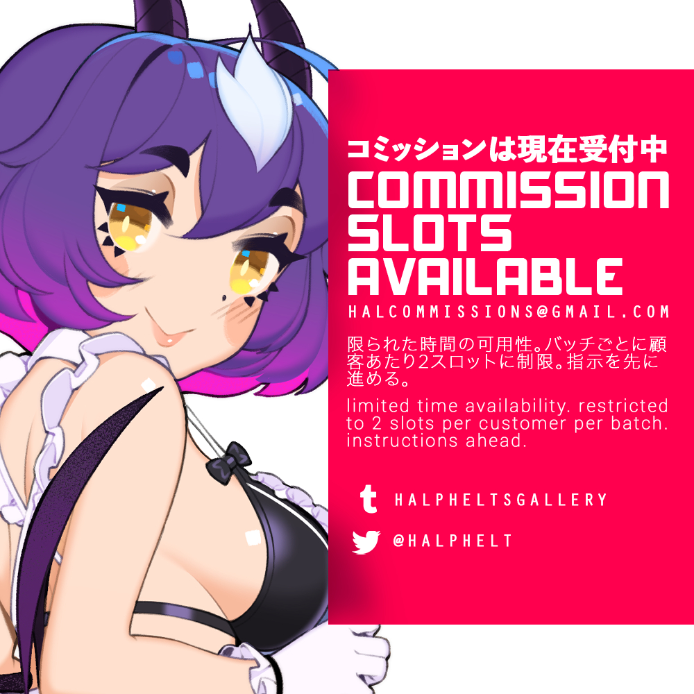 Comms open! I am but a humble commission peddler taking a new batch toasty out the oven halpheltsgallery.tumblr.com/post/649477380…