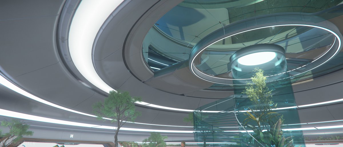 JoshVanZuylen's tweet image. Factory Line - Circular roof looking into the lobby past the iconic glass staircase. - Made for @RobertsSpaceInd 

More Work: artstation.com/artwork/eaoAwb

#StarCitizen #FactoryLine #art #3D #3Dart #3Dartist #Artist #3dmodeling #design #scifi #environmentart