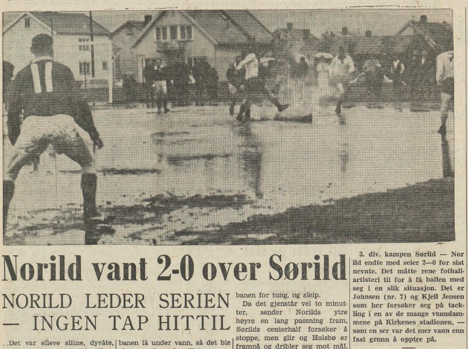 MariusHelgaa's tweet photo. FANTASTISKE forhold for fotball på Kirkenes stadion i juni 1964!
#fotball #regn #finnmark #overvann https://t.co/wvN74RKXQZ