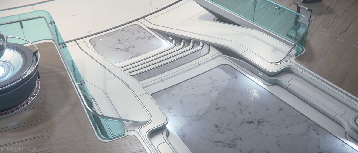 JoshVanZuylen's tweet image. Factory Line - Theater stairs leading to displays/seating, the railings are designed to flow into the floor. - Made for @RobertsSpaceInd 

More/5k: artstation.com/artwork/eaoAwb

#StarCitizen #FactoryLine #art #3D #3Dart #3Dartist #Artist #3dmodeling #design #scifi #environmentart