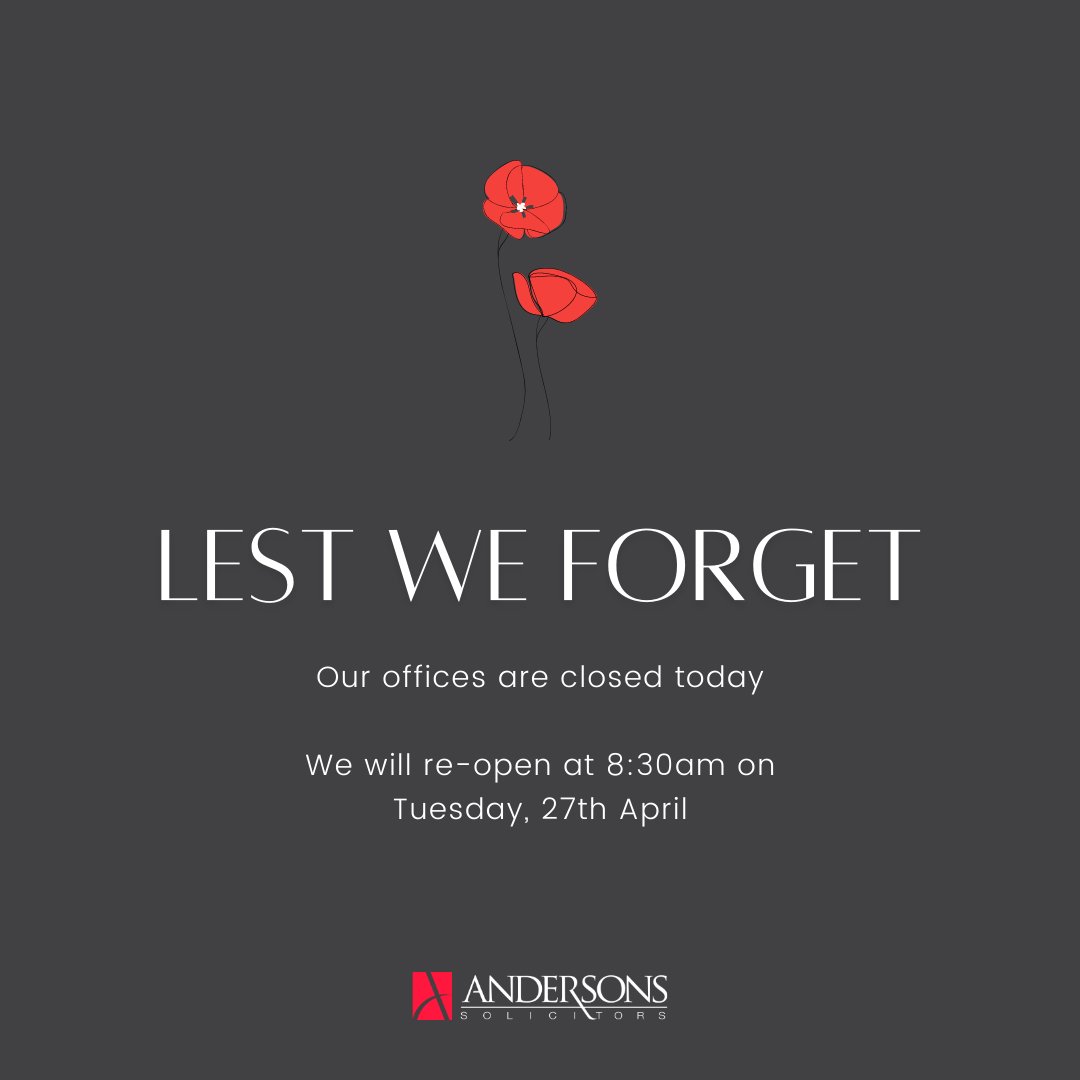 Andersons Solicitors (@andersons_sols) on Twitter photo All of our offices locations are closed today.
If you'd like to contact us, please email enquiry@andersons.com.au and we'll be in touch as soon as possible. All of our offices locations are closed today.
If you'd like to contact us, please email enquiry@andersons.com.au and we'll be in touch as soon as possible.