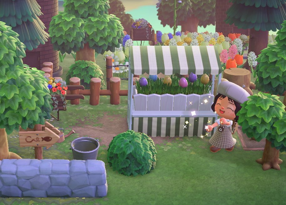 dianaulait's tweet photo. idk who needs to hear this but you can place the bunny day planter boxes on the stalls 🐝✨ https://t.co/h4QftUE92o