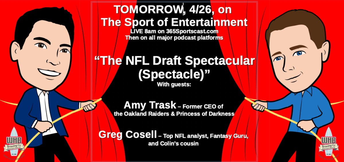 TOMORROW: History is made as 2 Cosells will hit the airwaves at the same time for the first time EVER w/<a href="/gregcosell/">Greg Cosell</a>! Then a range of emotions from laughter to learning ensue with the amazing <a href="/AmyTrask/">Amy Trask</a>. Think you know the NFL Draft? Think again...