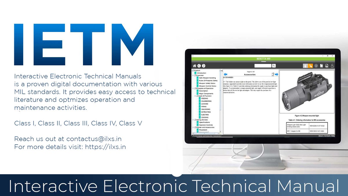 ilxs_india's tweet photo. ILXS brings a complete suite of products for your requirements to be in line with #RFP.
#TechnicalDocumentation, #IETMClass3andabove, #IETMclass3 #Elite, #IETMclass4, #IETP #S1000D, #ComputerBasedTraining, #ProceduralAnimations, #TrainingMaterial.
Website: https://t.co/scdMQGk9DM https://t.co/0NR1bXzmCj
