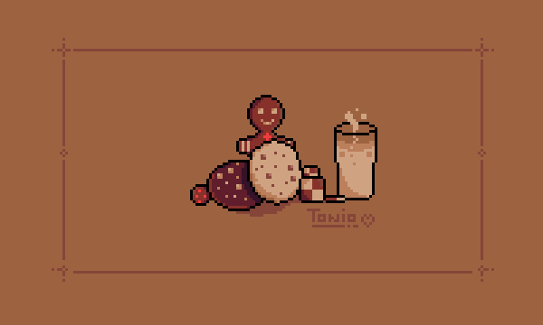 an_tonio0's tweet photo. Some #cookies for @Pixel_Dailies along with some choccy milk bc ur epic careful not to eat too much
(#chocomix palett by @Okee_art ,love this palett bdw)
#pixel_dailies #pixel_art #pixelart https://t.co/icgY0zAFBr