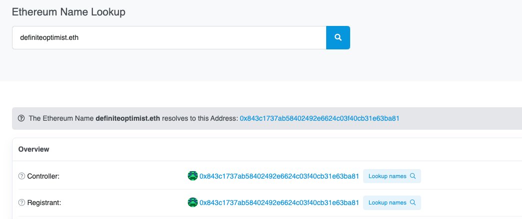 You can now type your .eth address into Etherscan, and your address will pop up.