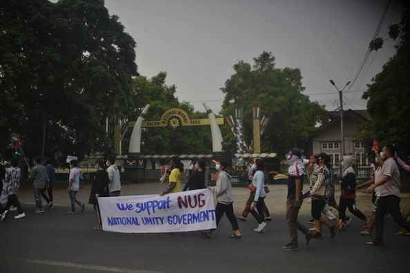 Myitkyina, Apr-26

Myitkyina residents marched in Sitapur ward on the morning of Apr 26 ...
-to protest against the military coup, 
-to support for <a href="/NUGMyanmar/">National Unity Government Myanmar</a> and KIA and 
-to implement NO FLY ZONE in ethnic area.

#WhatsHappeningInMyanmar #Apr26Coup