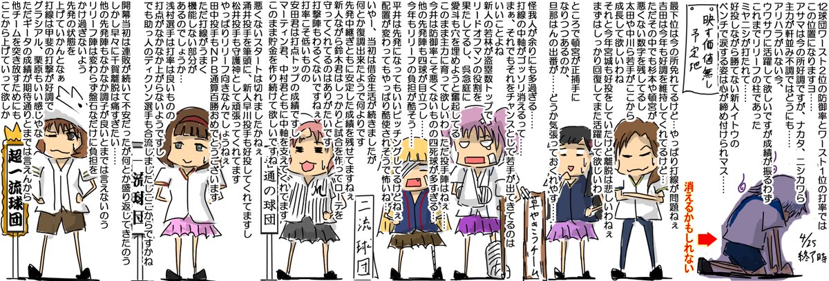 さてさて今シーズンも一ヶ月経ったけれども 