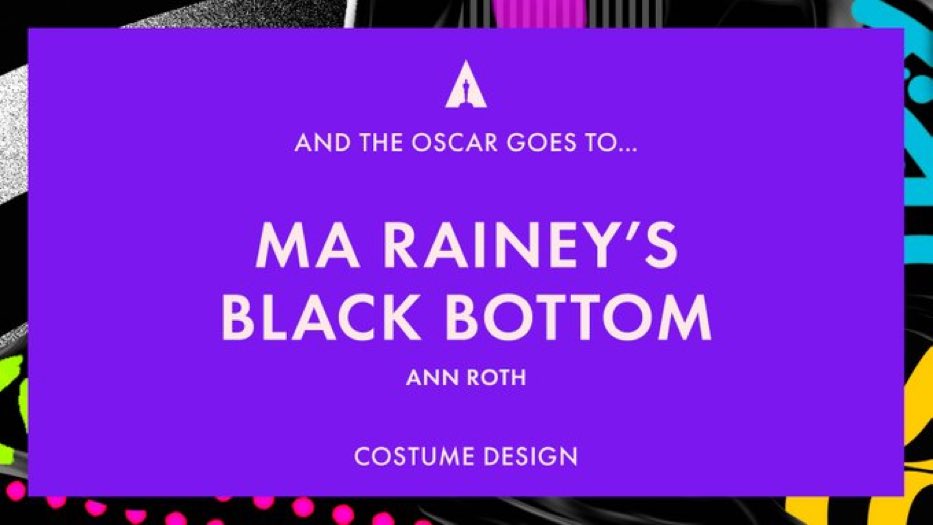 Best Costume Design goes to Ann Roth #MaRaineysBlackBottom at the #Oscars