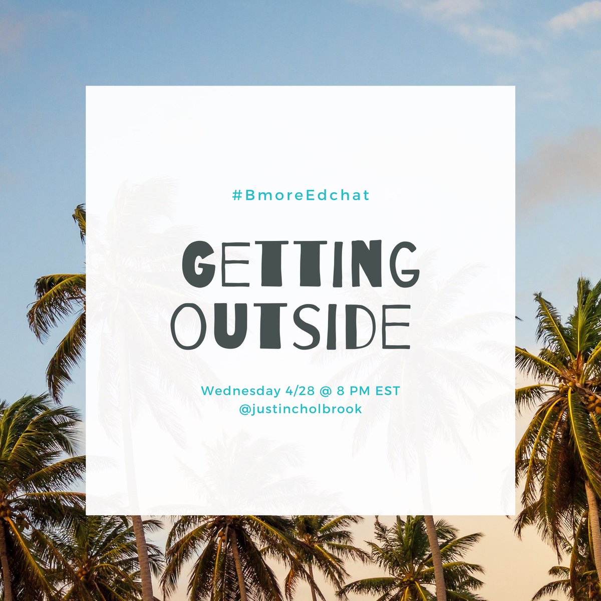 Excited to build off last week’s movement focus on #BmoreEdchat this Wednesday 4/28. Join us at 8 PM EST to discuss Getting Outside! #teachNVchat #teamcityschools #lakeland12 @BaltCitySchools @SonjaSantelises @LoyolaEducation @MrsHallScholars @MsBruceEdu7 @ECEducatorMD @BaltoESOL